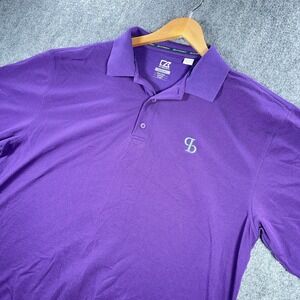 Cutter & Buck Golf Polo Shirt Mens 2XL Purple DryTec Short Sleeve Logo #AB961
